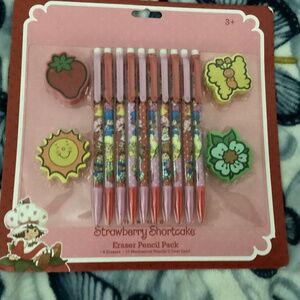 New Strawberry Shortcake Mechanical Pencils and Erasers pack -14 pieces